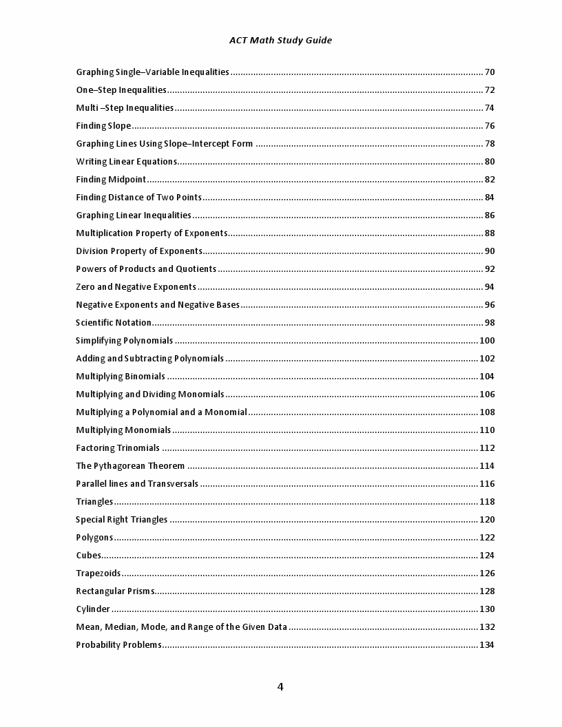ACT Math Study Guide 2020 2021 A Comprehensive Review and StepBy