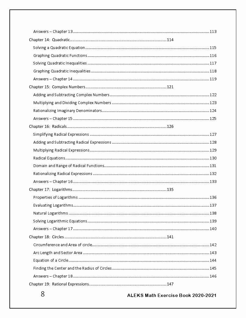 ALEKS Math Exercise Book -: Workbook and Two | Effortless Math