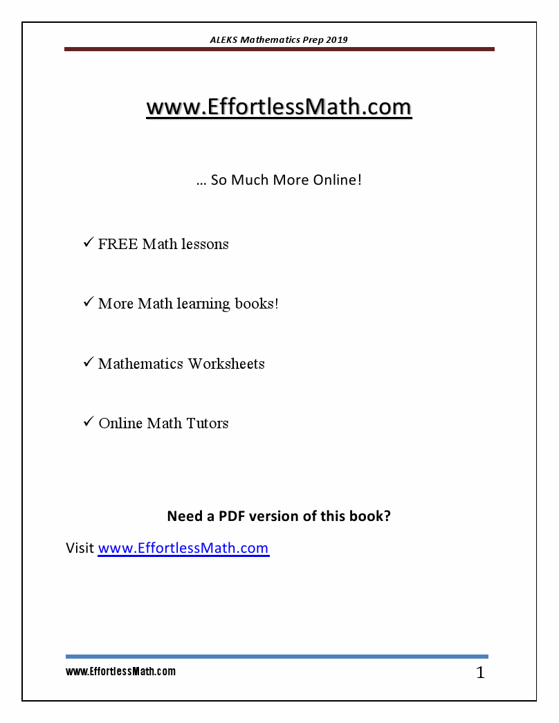 Aleks mathematics prep 2019 a comprehensive review and ultimate guide