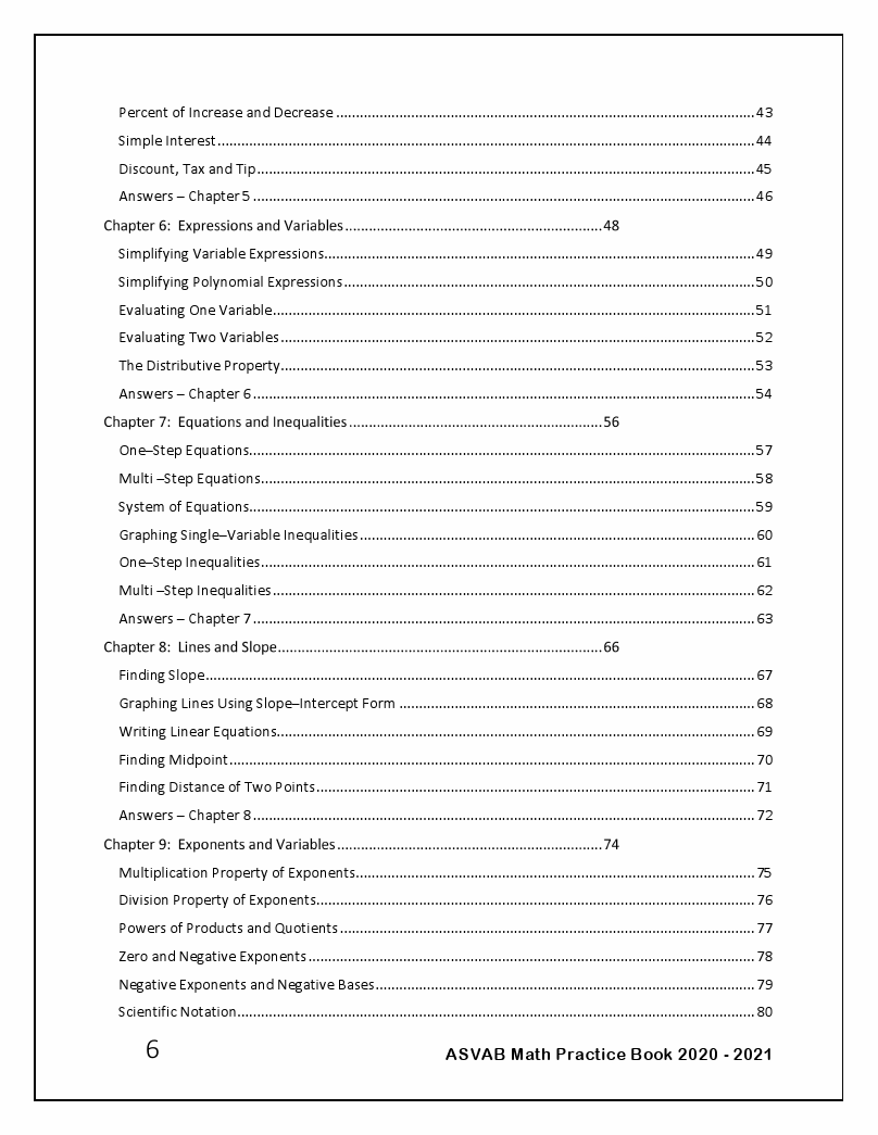Comprehensive ASVAB Math Practice Book 2020 – 2021: Complete Coverage ...
