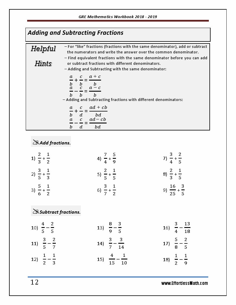 GRE Mathematics Workbook 2018-2019: A Comprehensive Review and Step-By ...