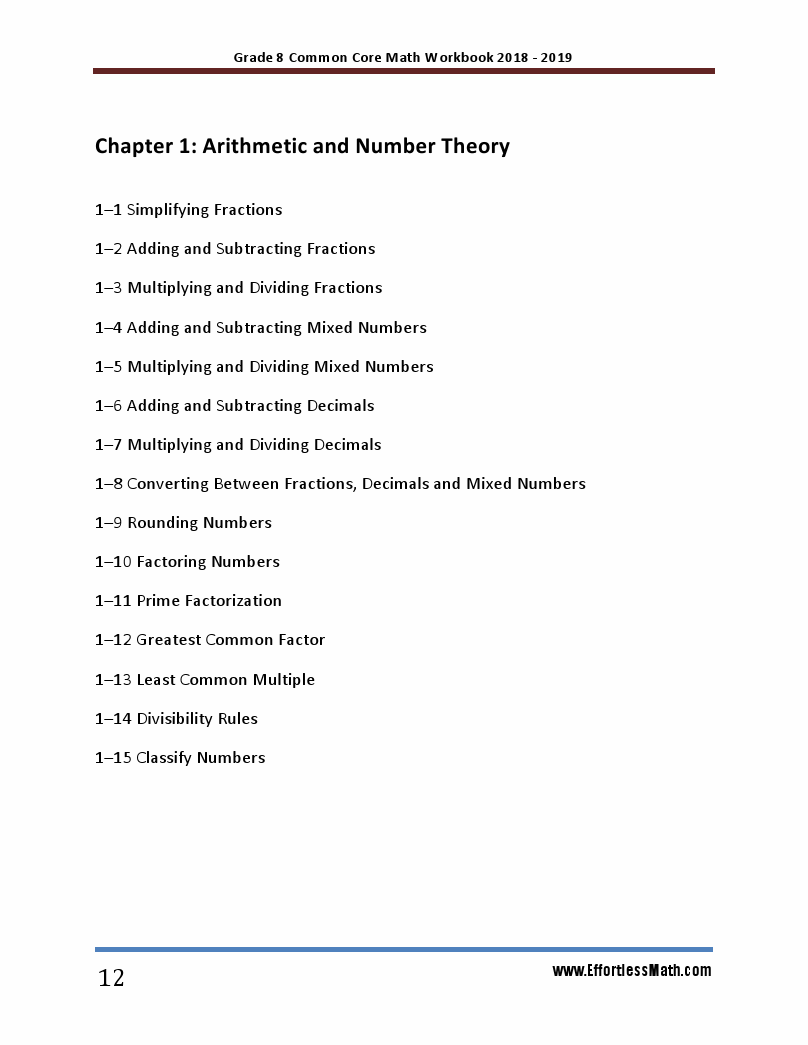 Grade 8 Common Core Mathematics Workbook 2018-2019: A Comprehensive ...