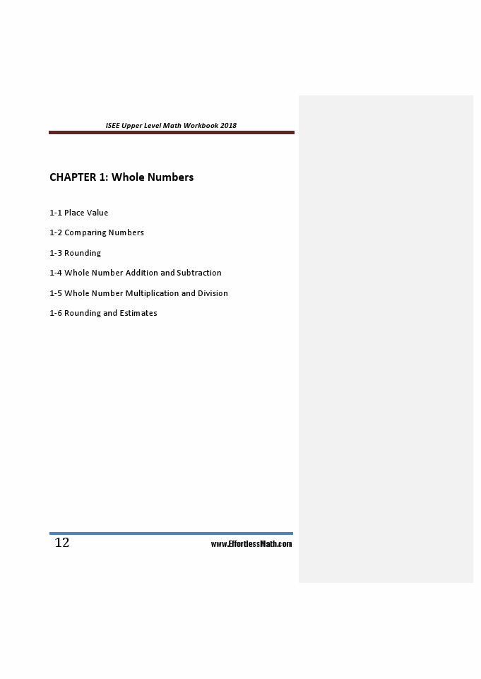 ISEE UPPER LEVEL Math Workbook : Review for | Effortless Math