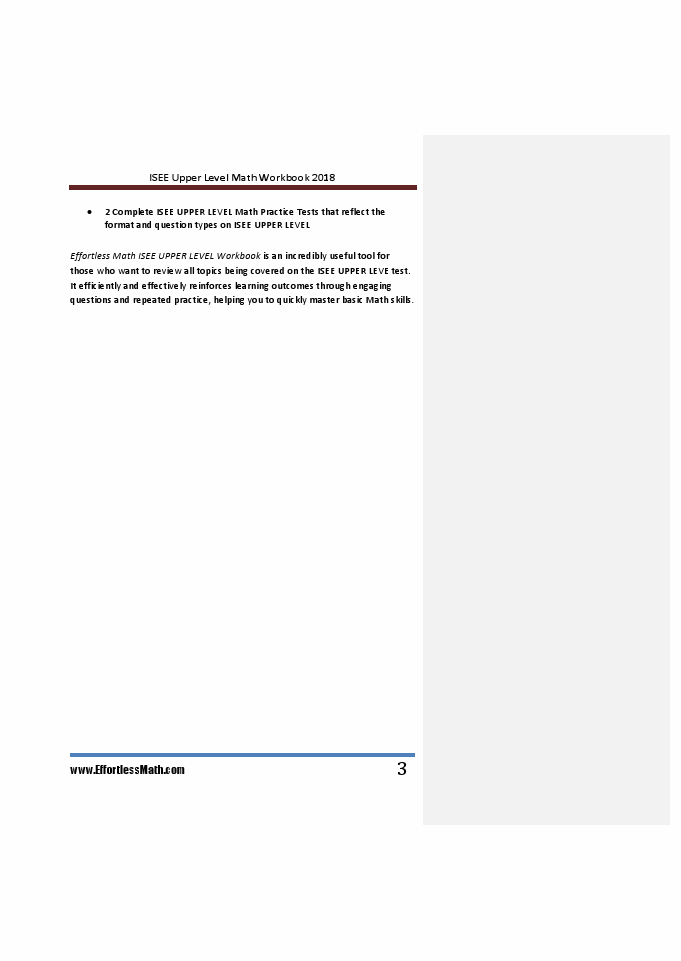 ISEE UPPER LEVEL Math Workbook : Review for | Effortless Math