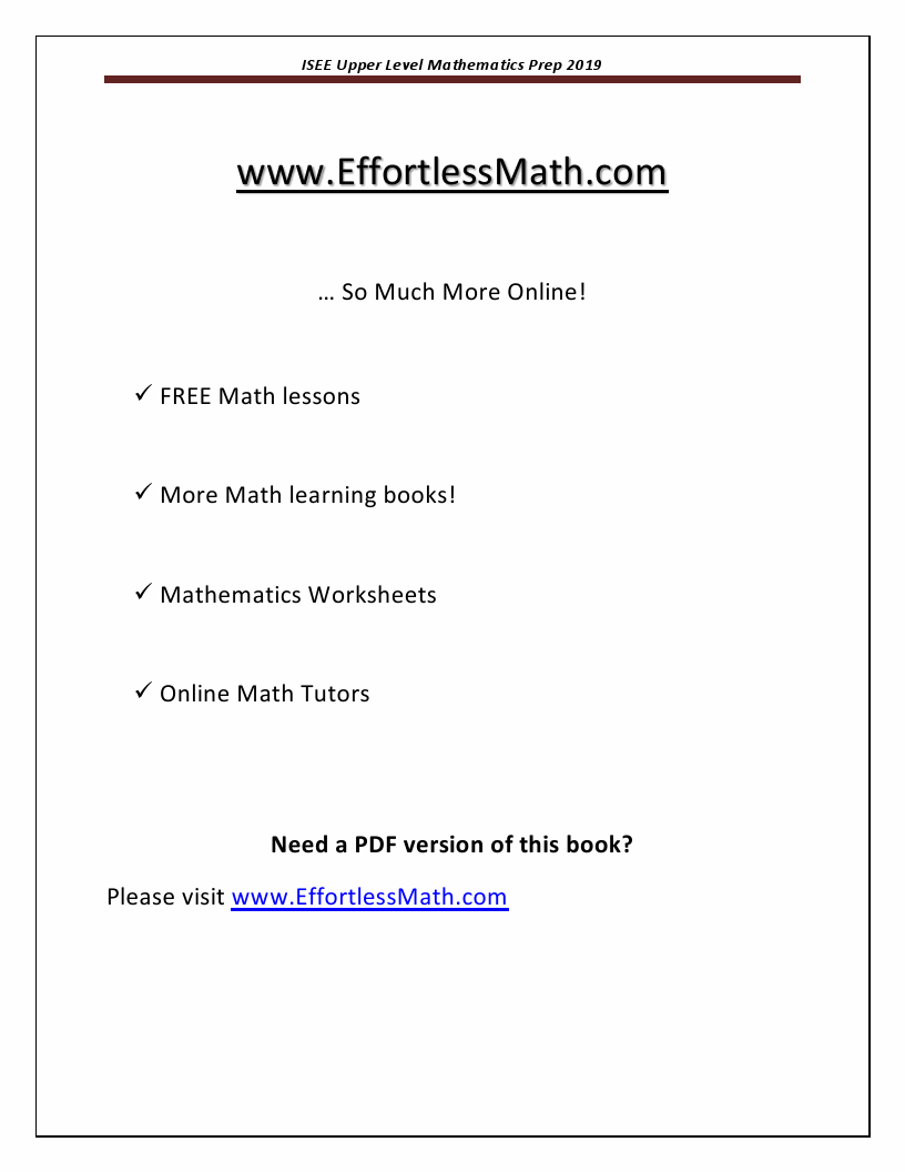 ISEE Upper Level Mathematics Prep 2019: A Comprehensive Review and ...