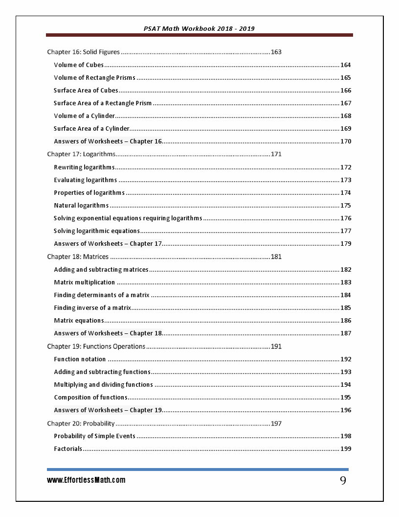 PSAT Math Workbook - : Review for the Math | Effortless Math
