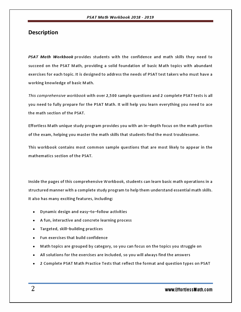 PSAT Math Workbook - : Review for the Math | Effortless Math