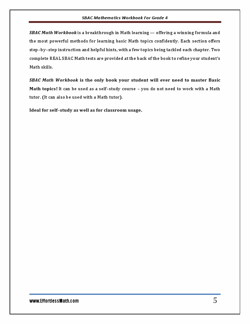 SBAC Math Workbook For Grade 4: Step-By-Step | Effortless Math