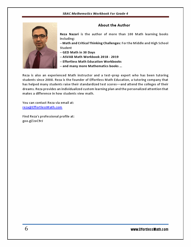 SBAC Math Workbook For Grade 4: Step-By-Step | Effortless Math