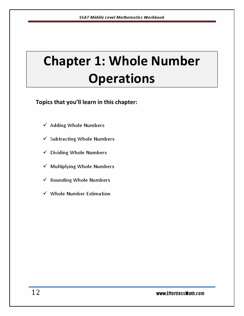 SSAT Middle Level Math Workbook - : A | Effortless Math