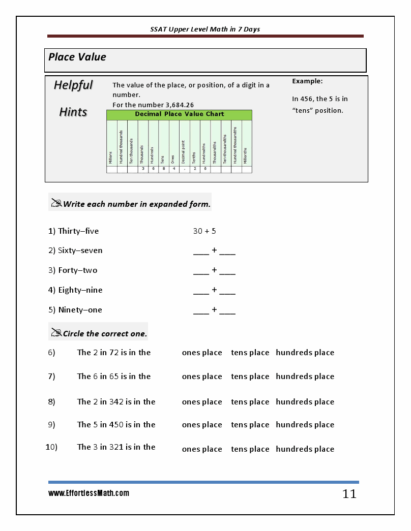 SSAT UPPER LEVEL Math in 7 Days | Effortless Math