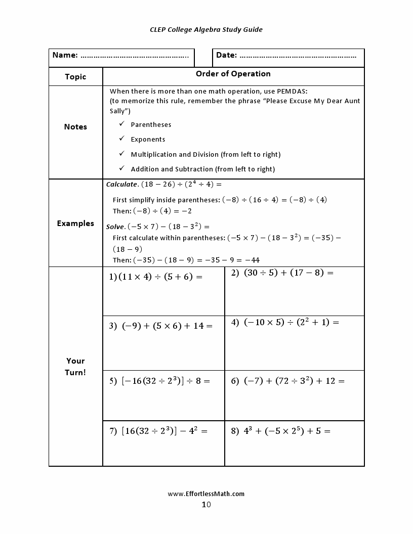 CLEP College Algebra Study Guide 2020 – 2021: A Comprehensive Review ...