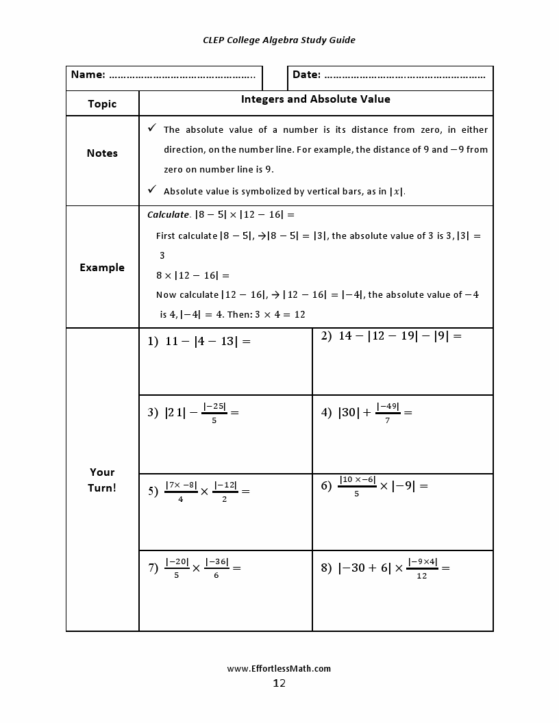 CLEP College Algebra Study Guide 2020 – 2021: A Comprehensive Review ...