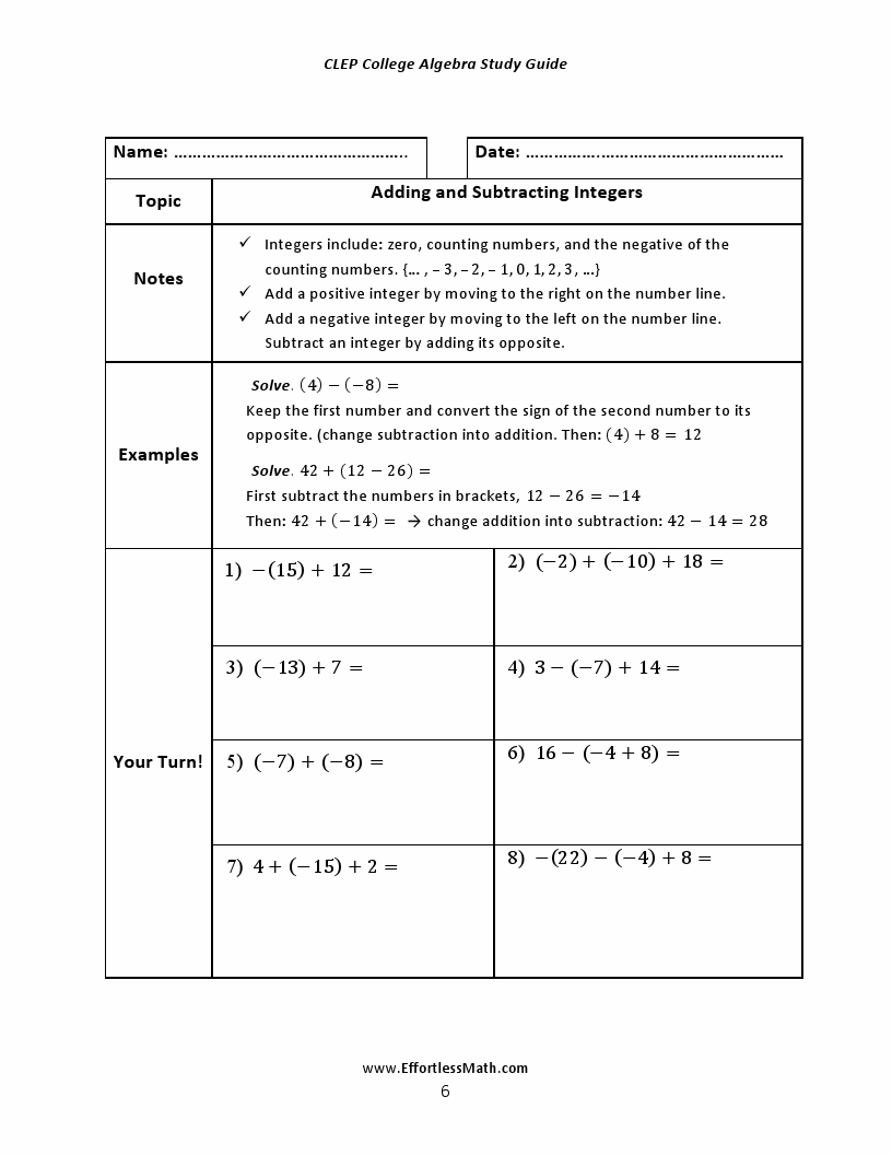 CLEP College Algebra Study Guide 2020 – 2021: A Comprehensive Review ...