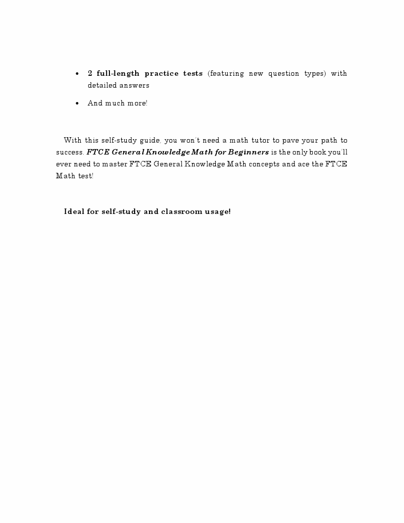 FTCE General Knowledge Math for Beginners 2026 PDF Study Guide ...
