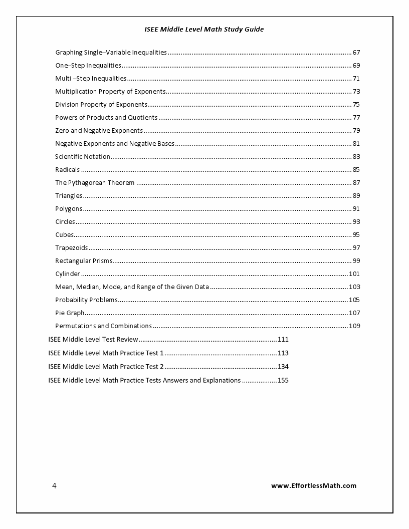 ISEE Middle Level Math Study Guide - : A | Effortless Math