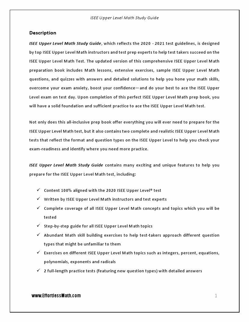 ISEE Upper Level Math Study Guide 2020 – 2021: A Comprehensive Review ...