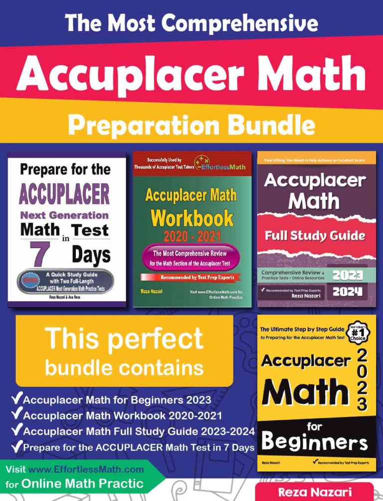 The Most Comprehensive Accuplacer Math Preparation Bundle: Includes Accuplacer Math Prep Books, Workbooks, and Practice Tests cover