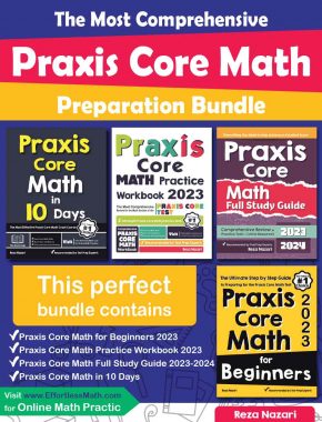 The Most Comprehensive Praxis Core Math Preparation Bundle: Includes Praxis Core Math Prep Books, Workbooks, and Practice Tests
