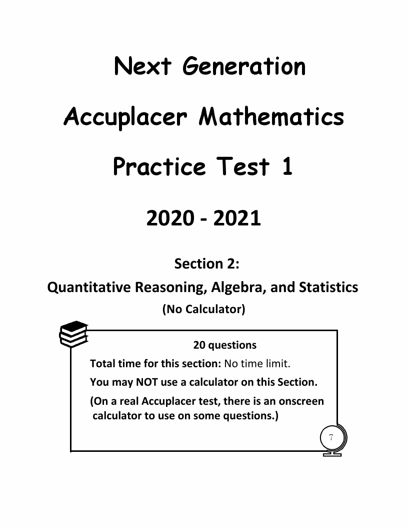 accuplacer math practice test