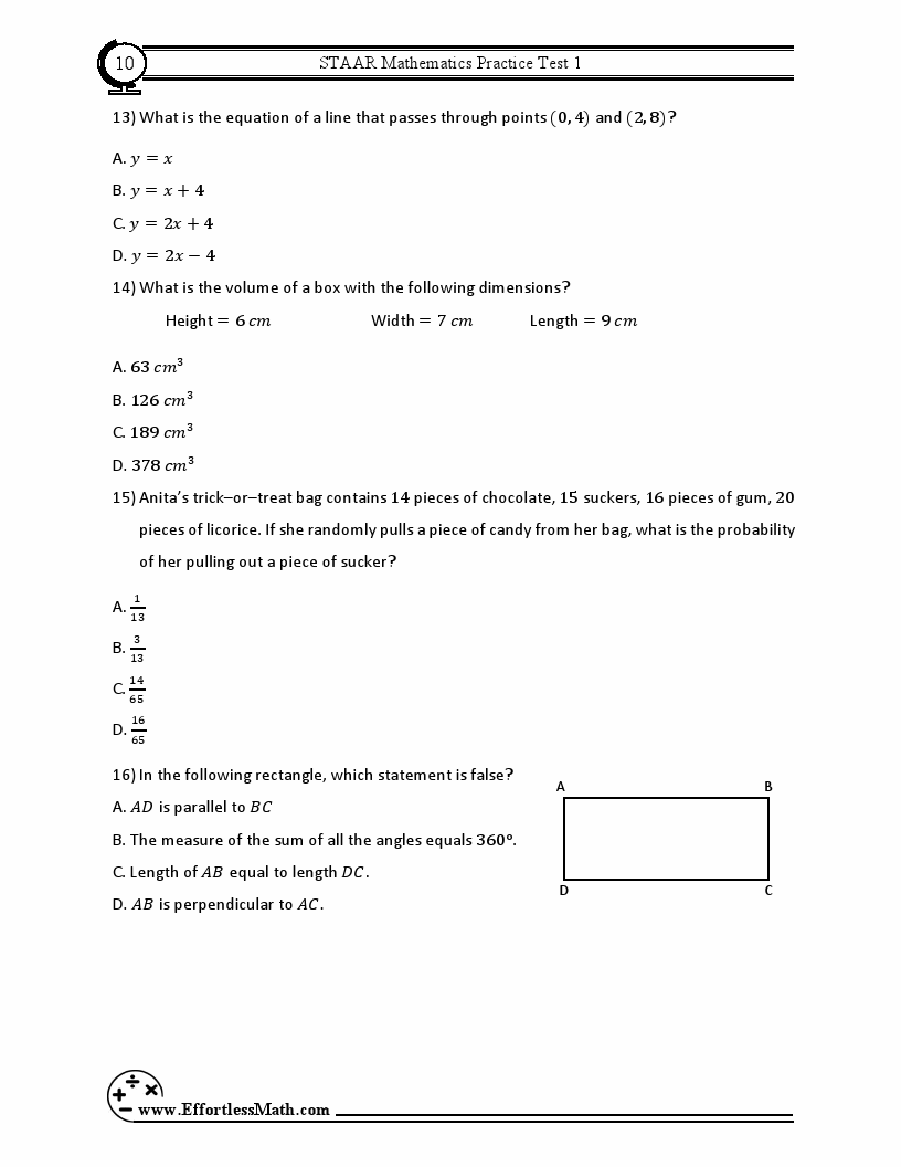 5 STAAR Grade 6 Math Practice Tests Extra Practice to Help Achieve an