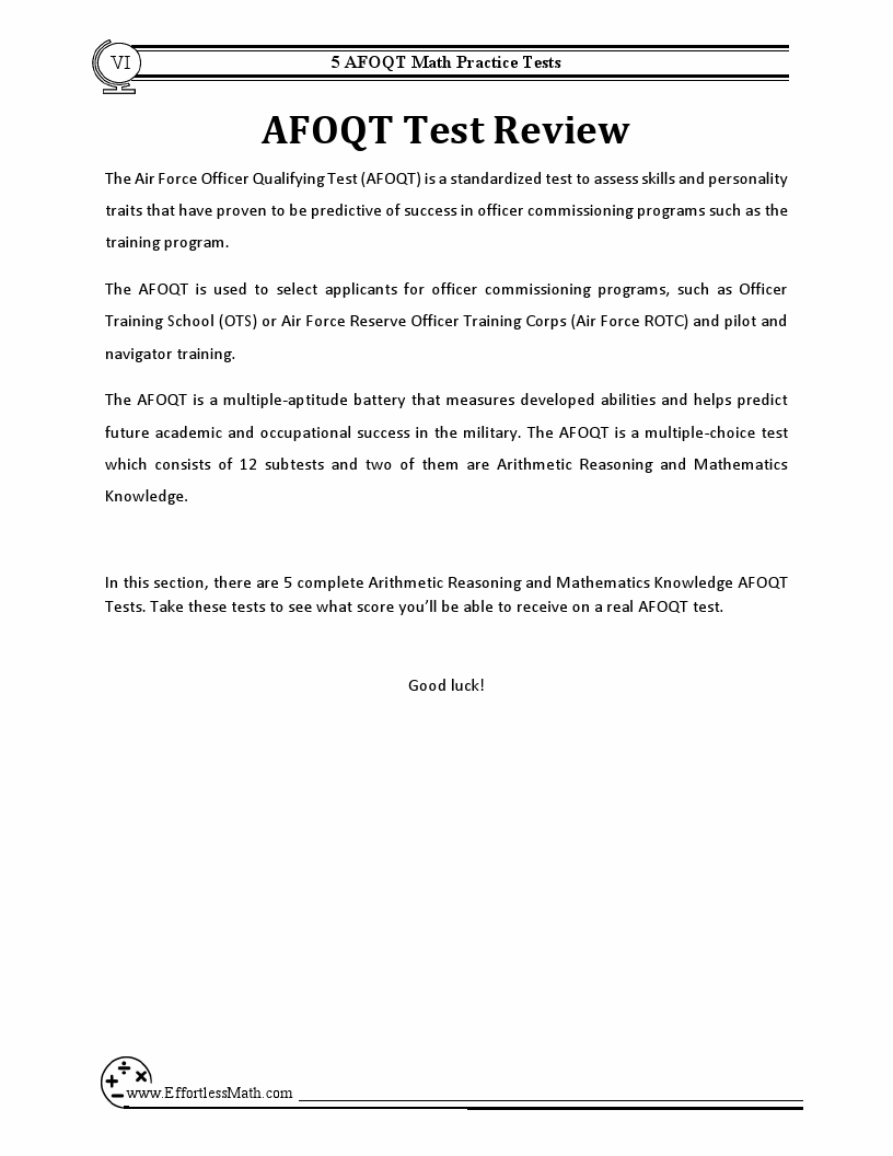 5 AFOQT Math Practice Tests: Extra Practice to Help Achieve an ...
