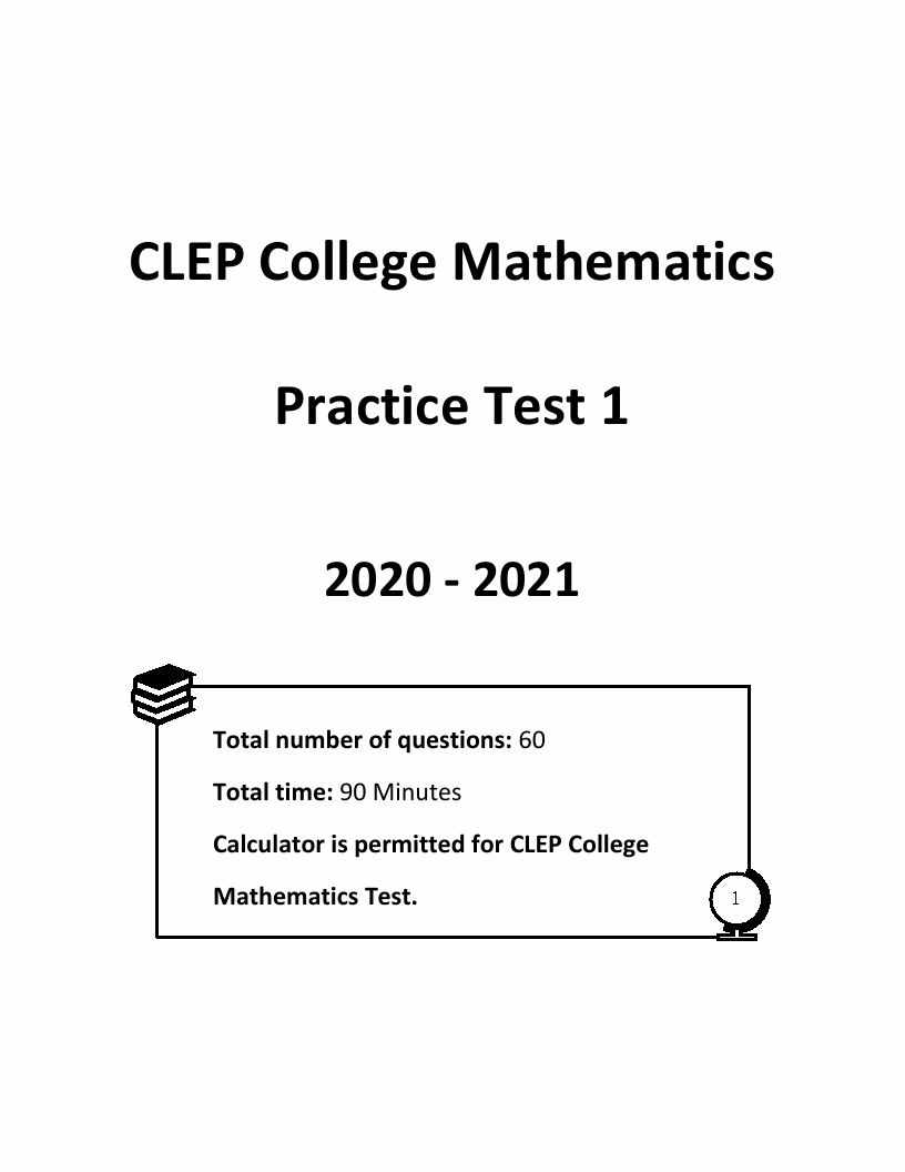 5 CLEP College Mathematics Practice Tests Extra Practice to Help