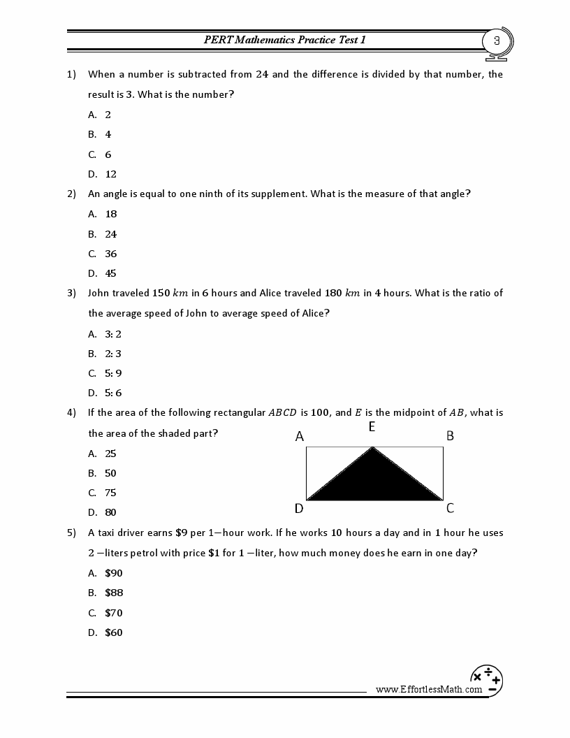 pert math practice test pert math practice test