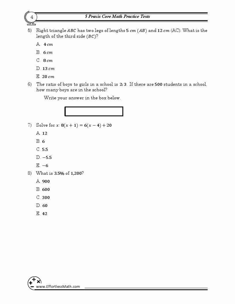 5 praxis core math practice tests extra practice to help achieve an