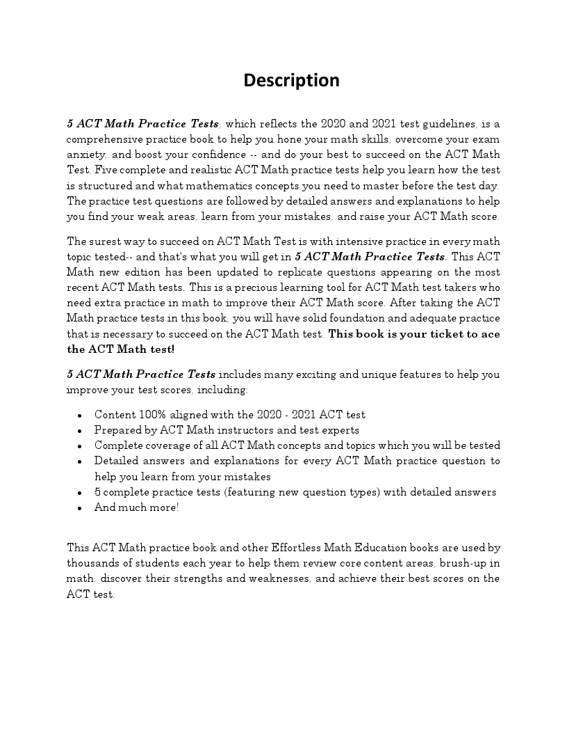 act math practice test 60 questions john baylor