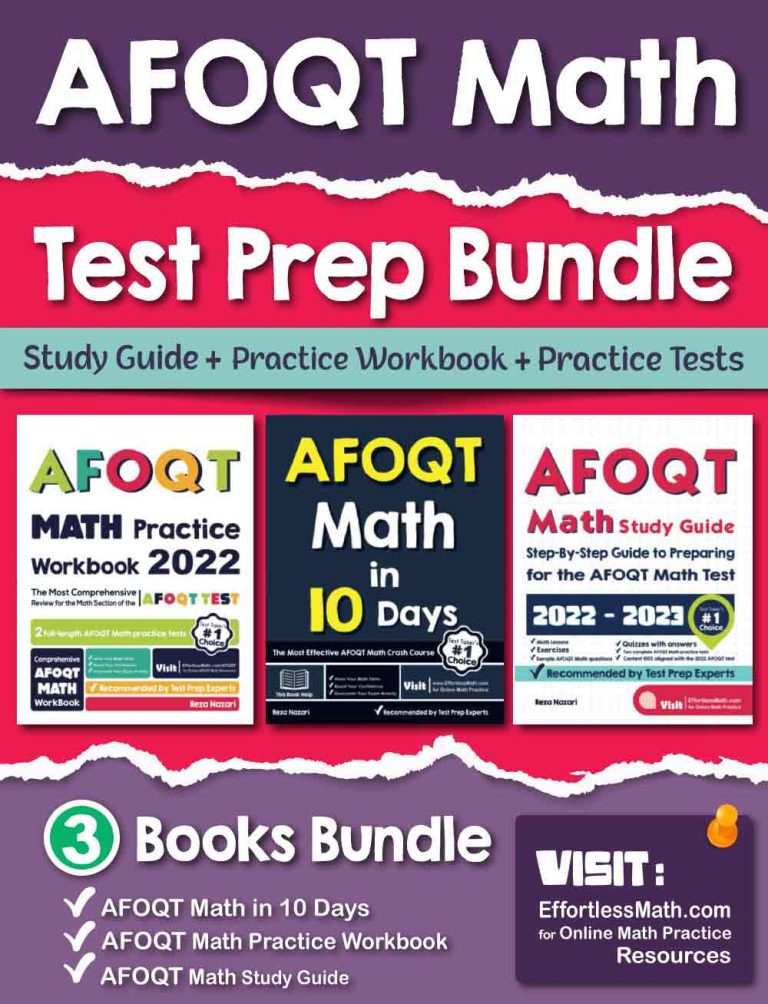 AFOQT Math Test Prep Bundle: Study Guide + Practice Workbook + Practice Tests cover