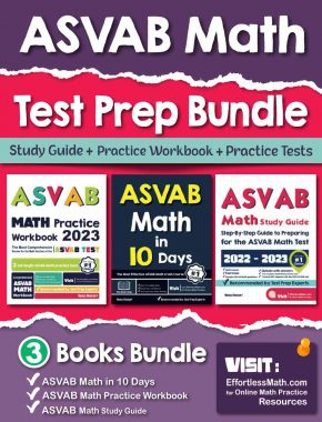 ASVAB Math Test Prep Bundle: Study Guide + Practice Workbook + Practice Tests