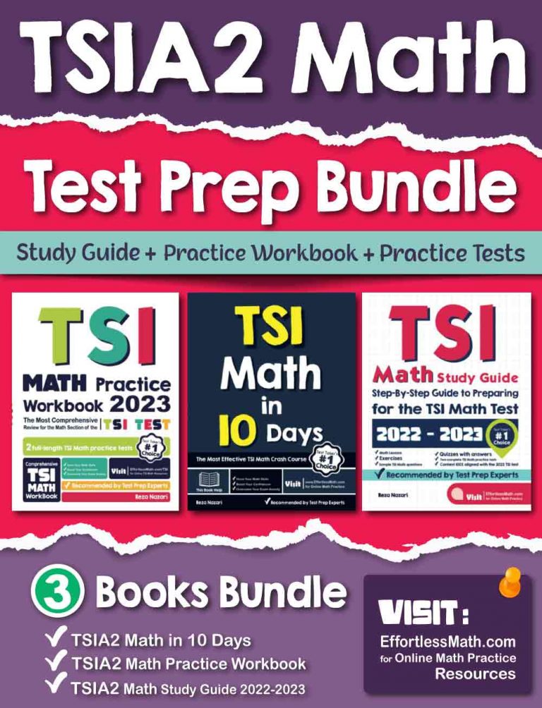 TSIA2 Math Test Prep Bundle: Study Guide + Practice Workbook + Practice Tests cover