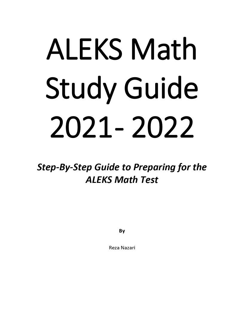 Aleks math study guide step by step guide to preparing for the aleks