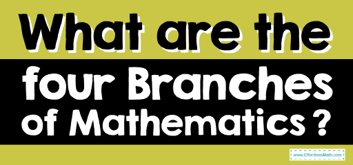 What are the four Branches of Mathematics?