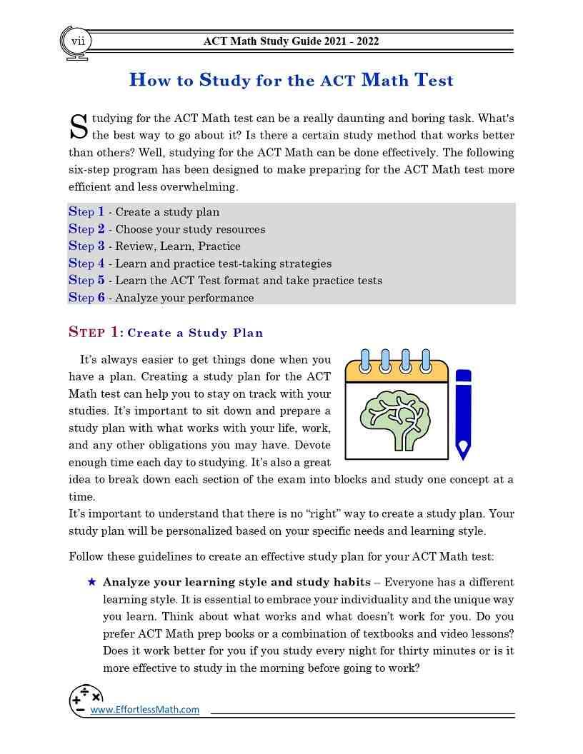 Act Math Study Guide Step By Step Guide To Preparing For The Act Math Test Effortless Math Act Math Study Guide Step By Step Guide To Preparing For The Act Math Test Effortless Math