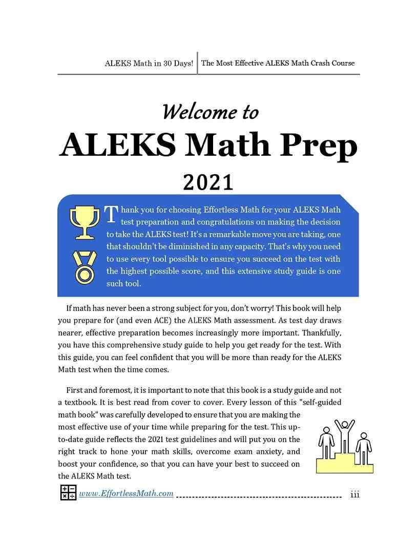 ALEKS Math in 30 Days: The Most Effective ALEKS Math Crash Course ...
