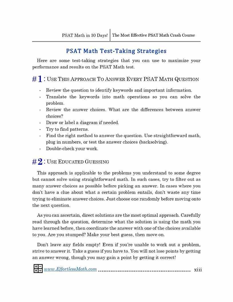PSAT Math in 30 Days: The Most Effective PSAT Math Crash Course ...