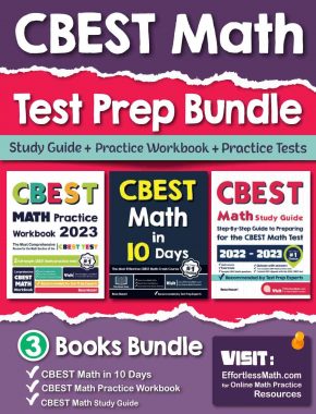 CBEST Math Test Prep Bundle: Study Guide + Practice Workbook + Practice Tests