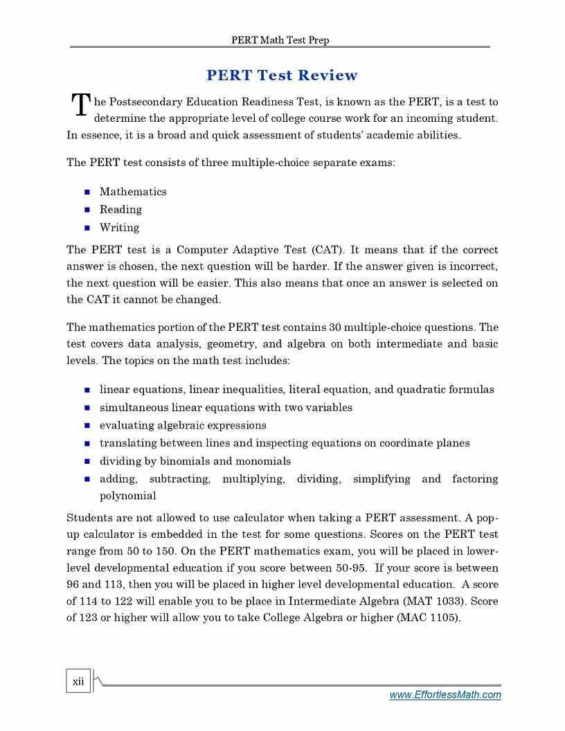 PERT Math Test Prep The Ultimate Guide to PERT Math + 2 FullLength
