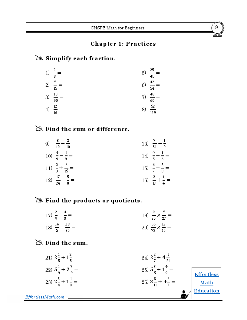 CHSPE Math for Beginners 2026 PDF Study Guide & Workbook | Effortless Math