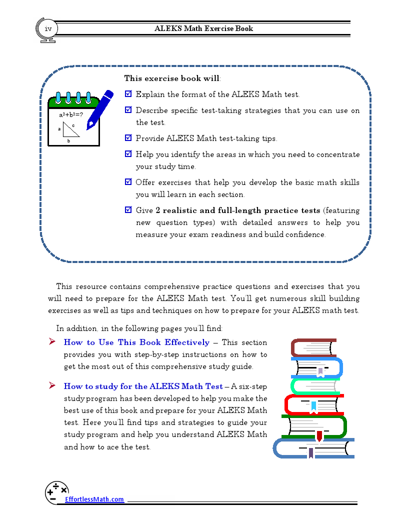 Aleks math exercise book a comprehensive workbook aleks math