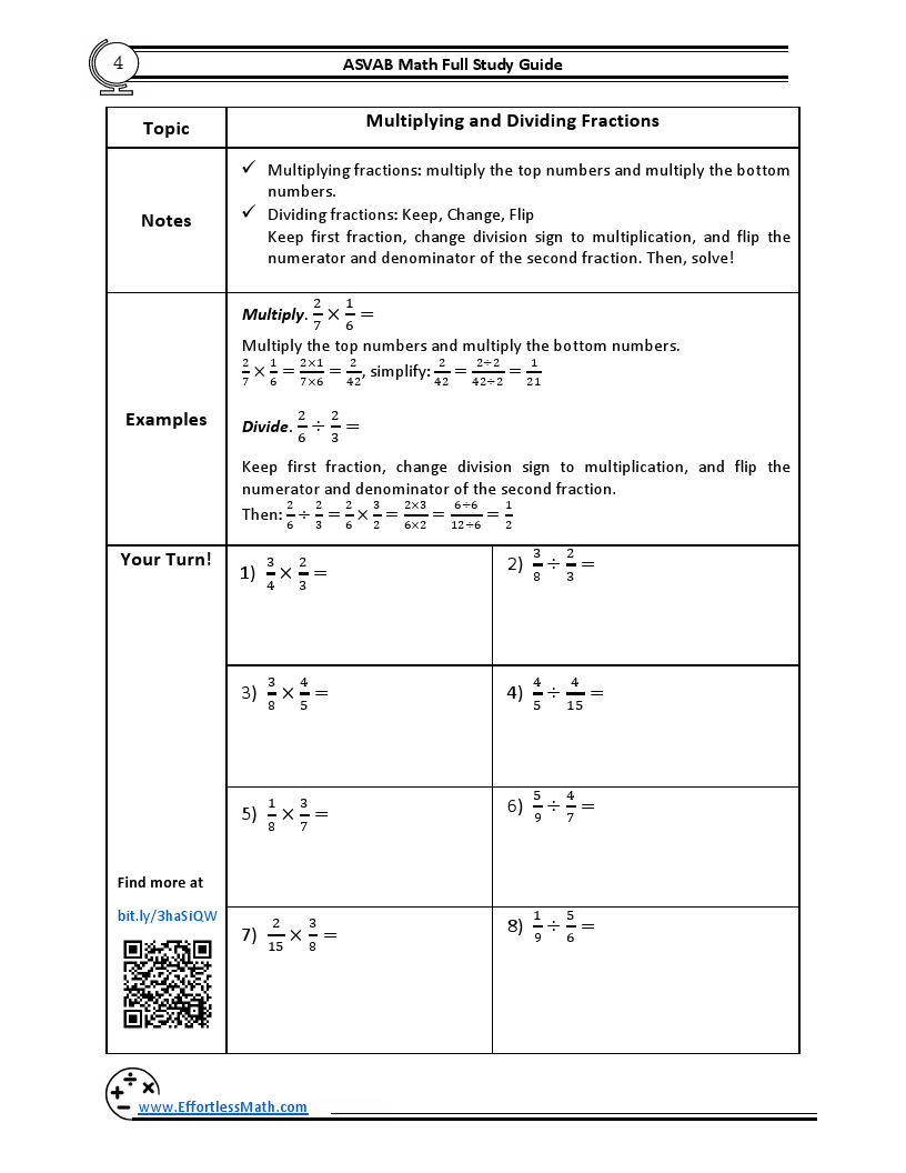 ASVAB Math Full Study Guide: Comprehensive Review + Practice Tests ...