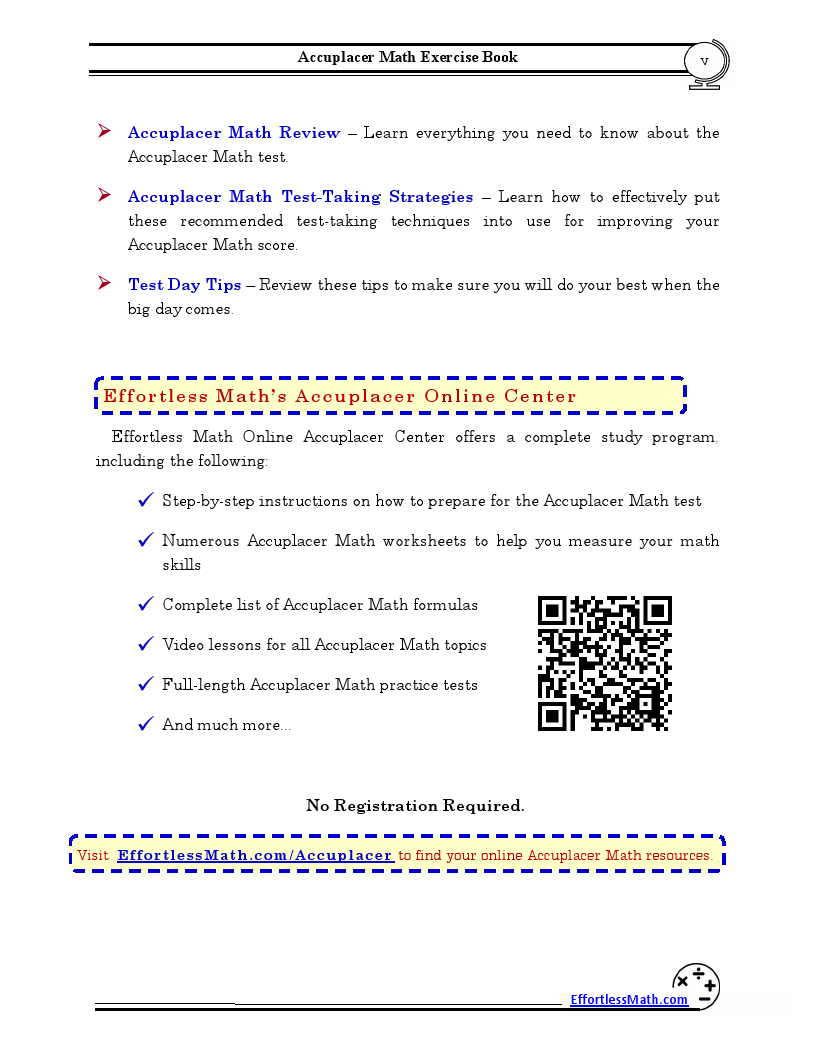 Accuplacer math exercise book a comprehensive workbook accuplacer