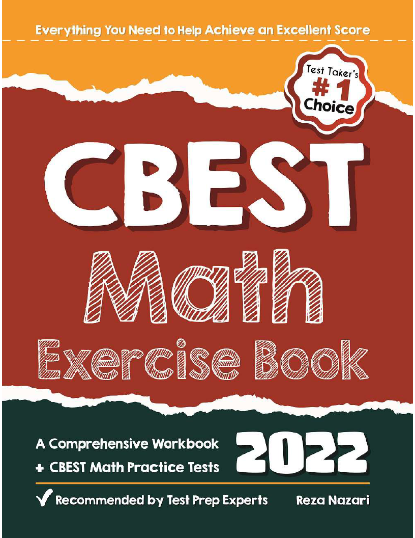 CBEST Math Exercise Book A Comprehensive Workbook + CBEST Math