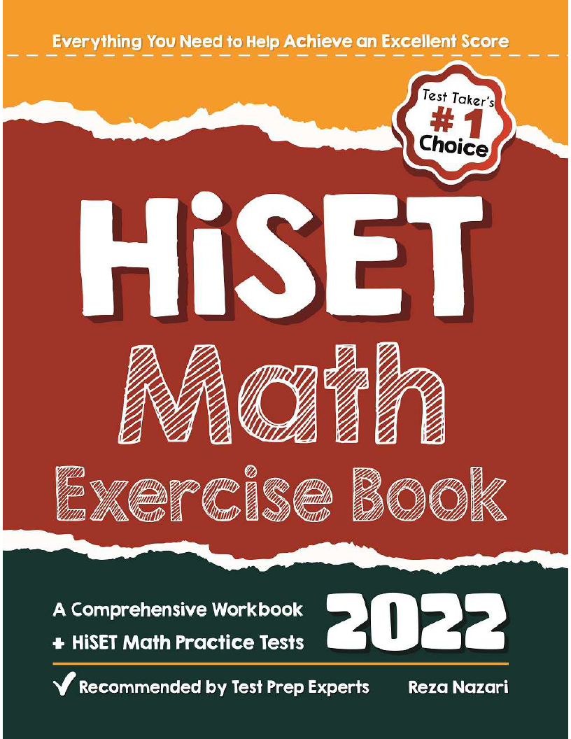 HiSET Math Exercise Book A Comprehensive Workbook + HiSET Math