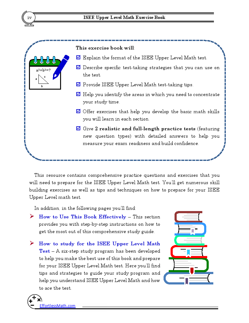 ISEE Upper Level Math Exercise Book: A | Effortless Math