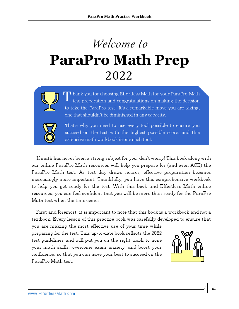 ParaPro Math Practice Workbook 2025 The Most Comprehensive Review for the Math Section of the