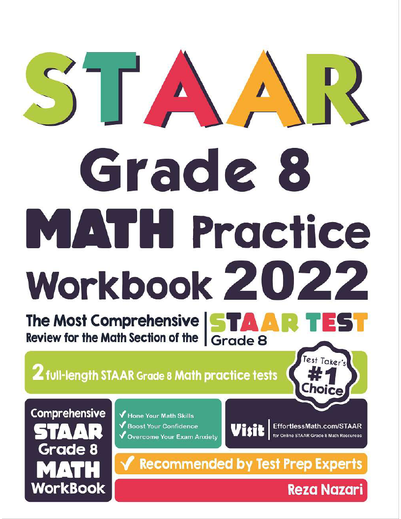 STAAR Grade 8 Math Practice Workbook 2024 The Most Comprehensive
