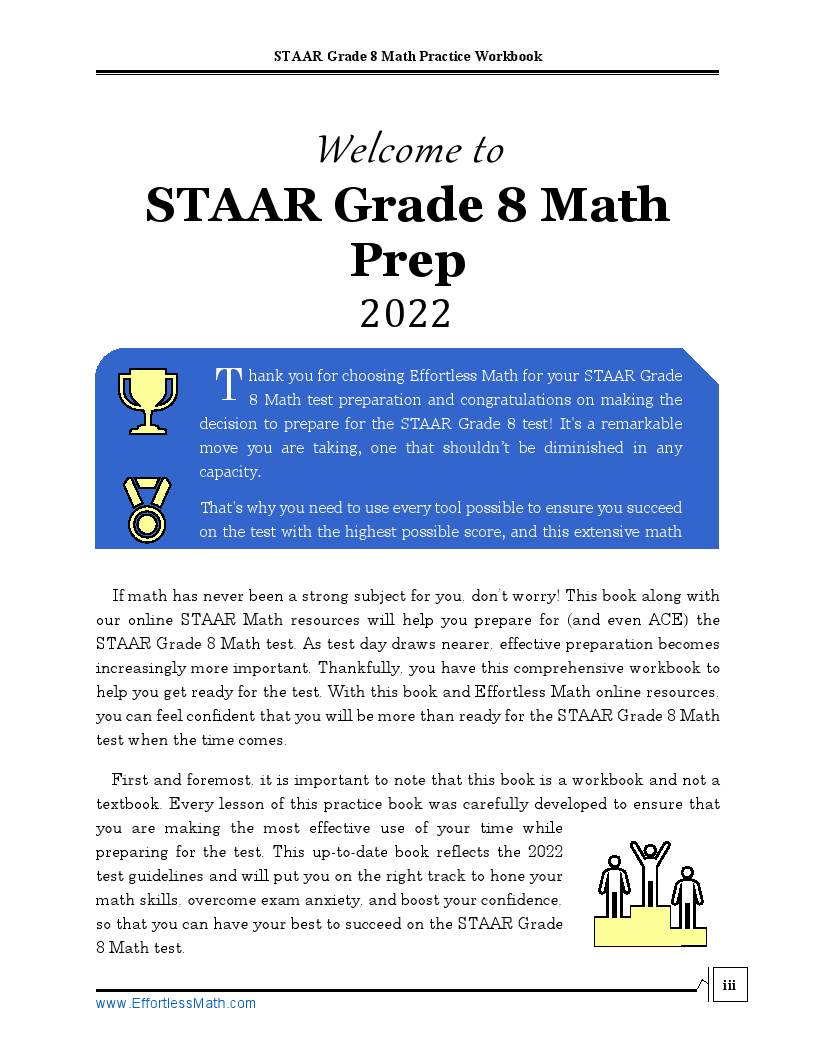 STAAR Grade 8 Math Practice Workbook 2024 The Most Comprehensive